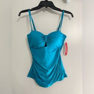 NWT Jantzen Turquoise Tankini Top Small 6